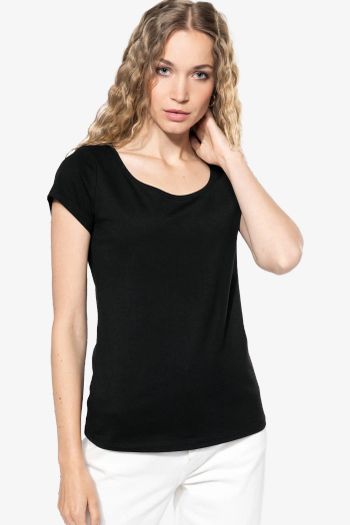 Image produit t-shirt col bateau manches courtes femme