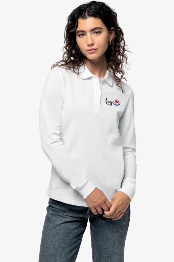 Image produit Polo piqué manches longues Bio180 femme