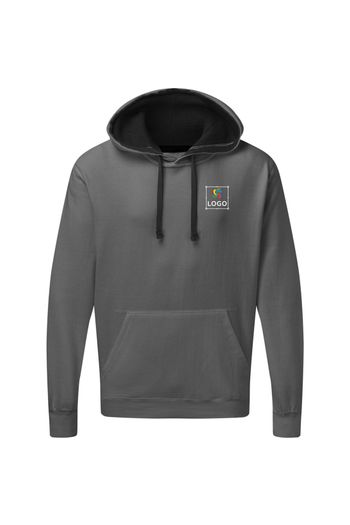 Contrast Hooded Sweatshirt Men - Grey/black