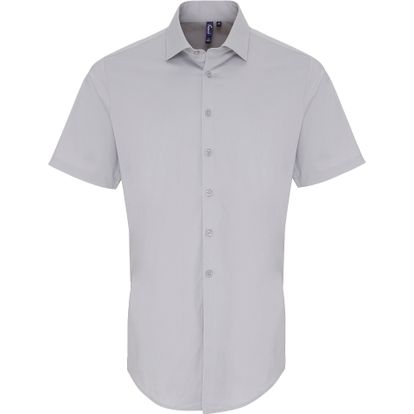 Image produit Chemise en popeline stretch à manches courtes pour homme