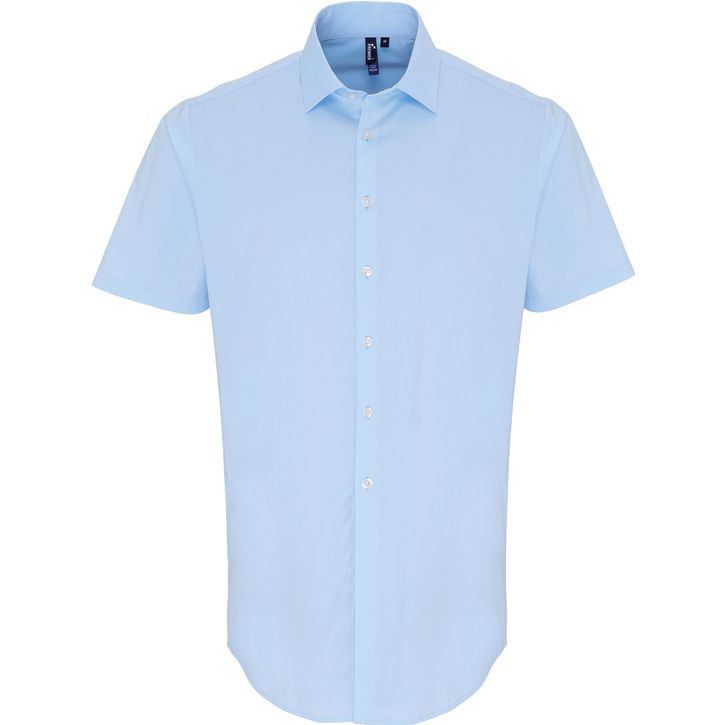 Image produit Chemise en popeline stretch à manches courtes pour homme