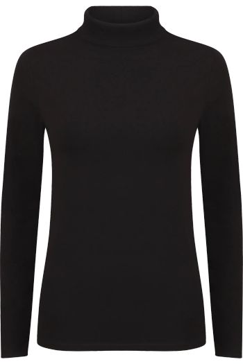 Women´s feel good stretch Roll Neck Top - Black