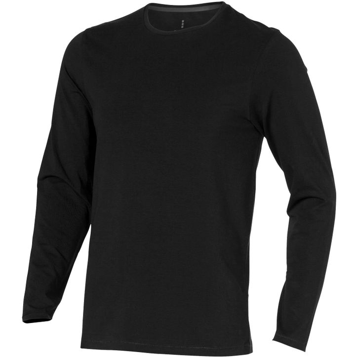 T-shirt bio manches longues pour hommes Ponoka - Solid Black