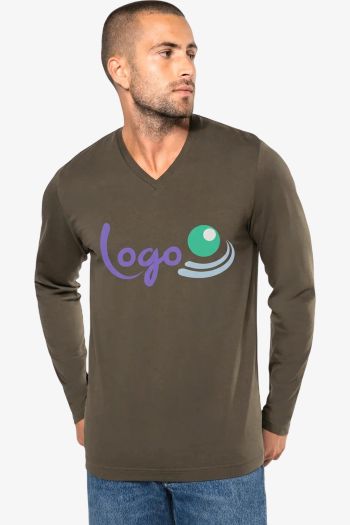 Image produit T-shirt col V manches longues