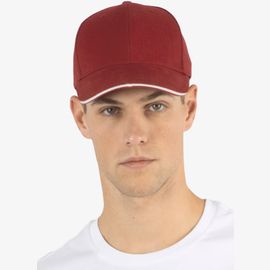 Casquette en coton biologique à sandwich contrasté - 6 panneaux