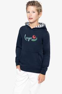 Image produit Sweat-shirt à capuche contrastée à motifs enfant unisexe