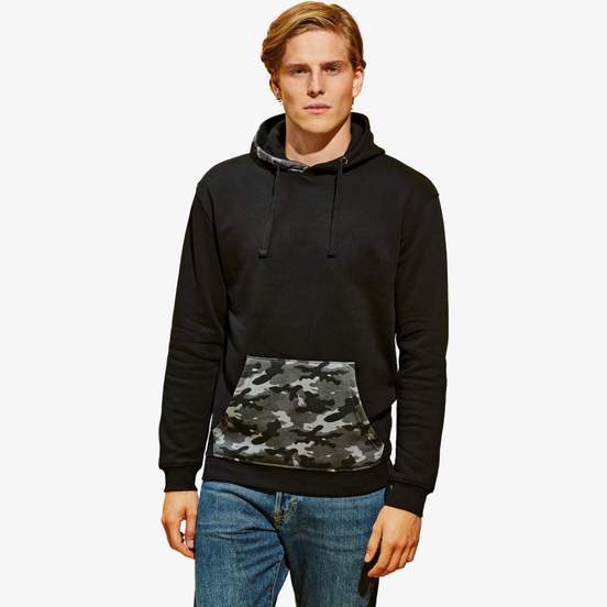 Sweatshirt à capuche homme à imprimé camouflage