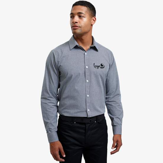 Chemise à micro carreaux Vichy à manches longues pour homme