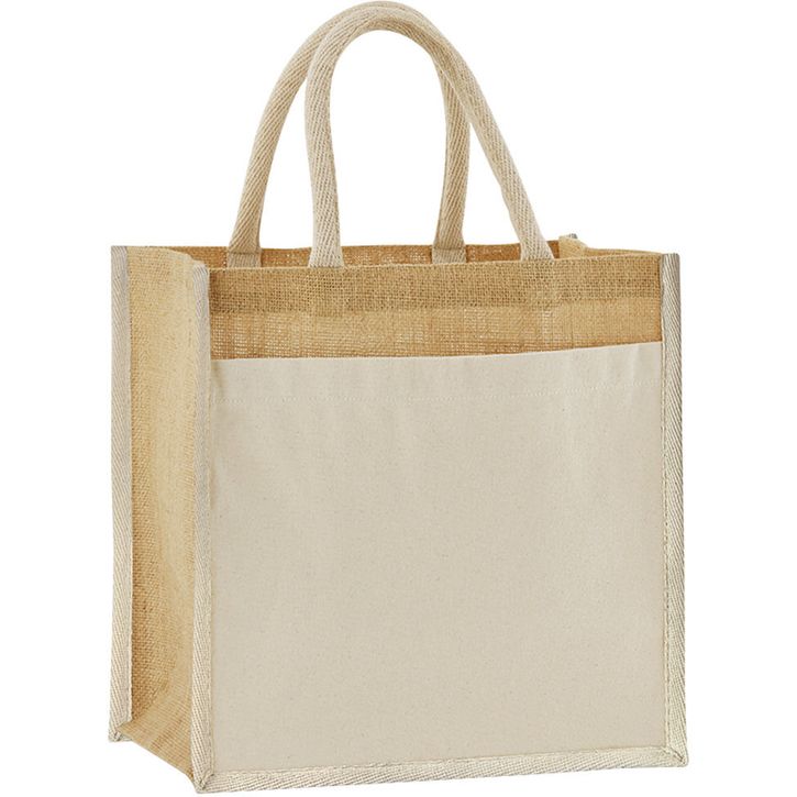 Image produit Tote bag midi en coton jute amidonné naturel