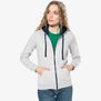 sweat-shirt zippé capuche contrastée femme