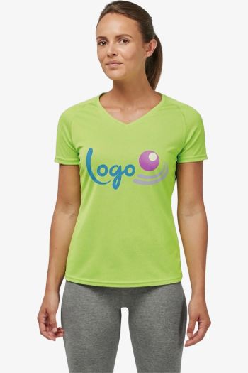 Image produit T-shirt de sport manches courtes col v femme