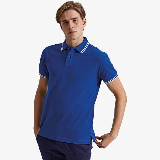 Polo passepoilé coupe classique homme - col contrasté