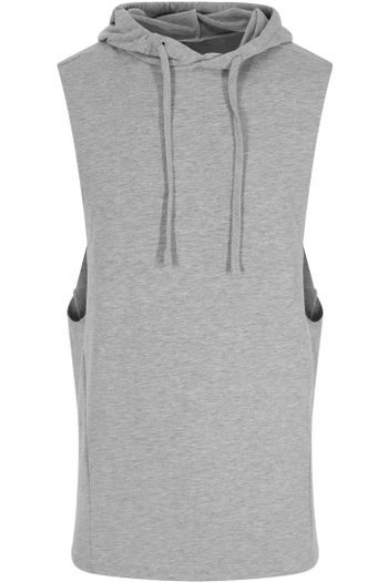 Urban Sleeveless Muscle Hoodie  - Sports Grey