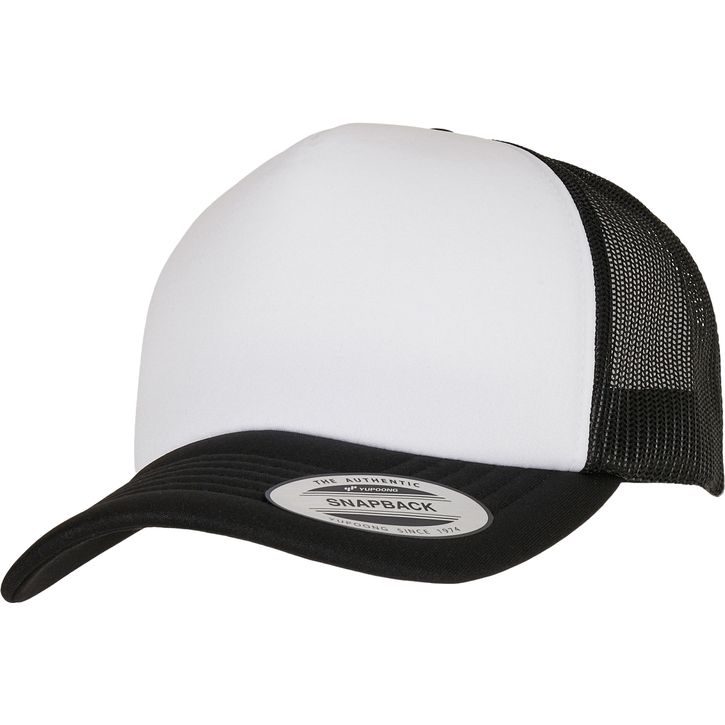 Image produit Classic Curved Foam Trucker Cap – White Front