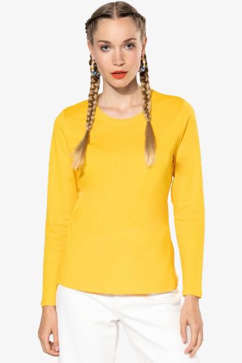 Image produit T-shirt col rond manches longues femme