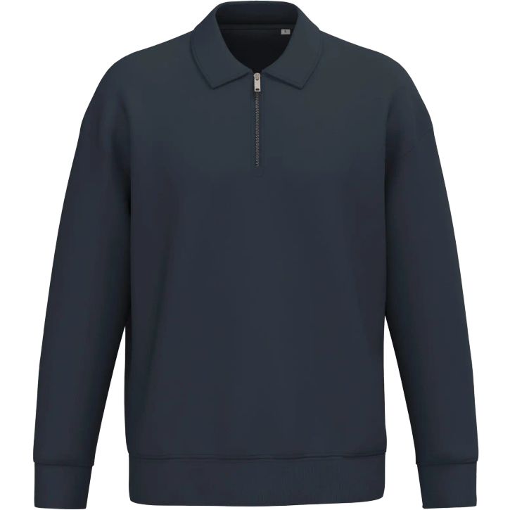 Image produit Sweat-shirt quart zip col polo à épaules tombantes unisexe