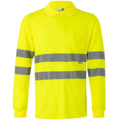 Image produit Polo manches longues haute visibilité en coton/polyester