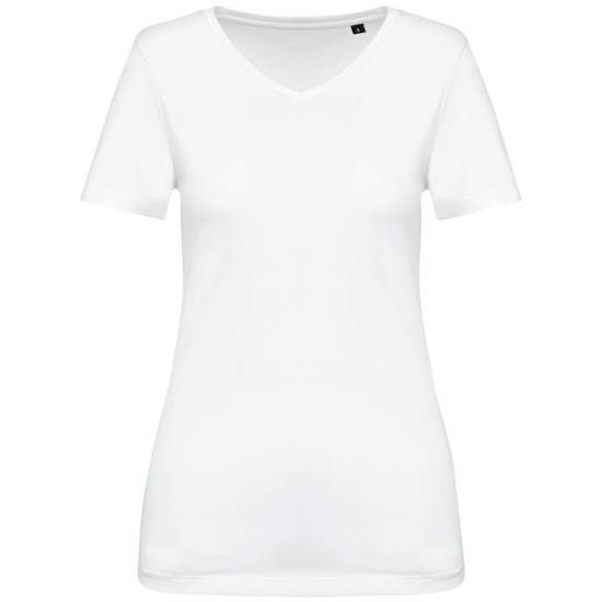 T-shirt Supima® col V manches courtes femme