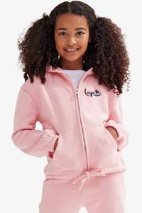 Image produit Sweat à capuche zippé crop-top oversize en tissu recyclé Tridri® enfant