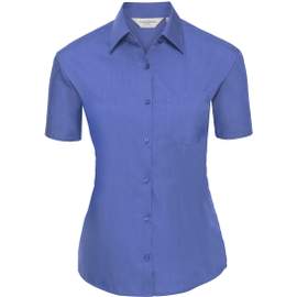 Ladies’ short sleeve classic polycotton poplin shirt