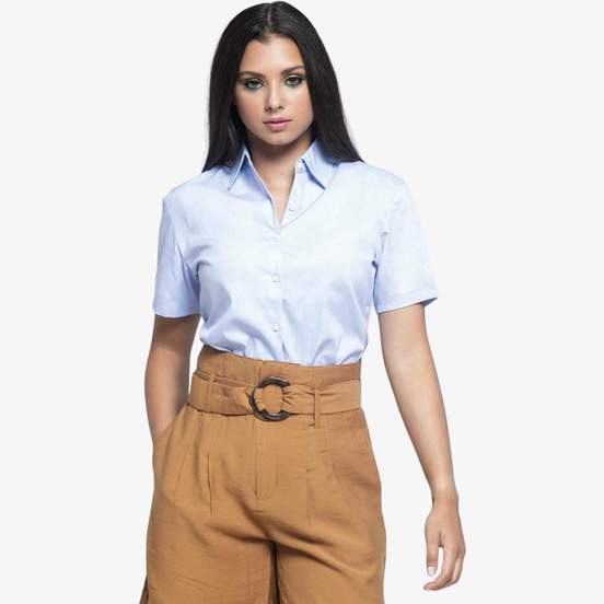 Oxford shirt short sleeves lady