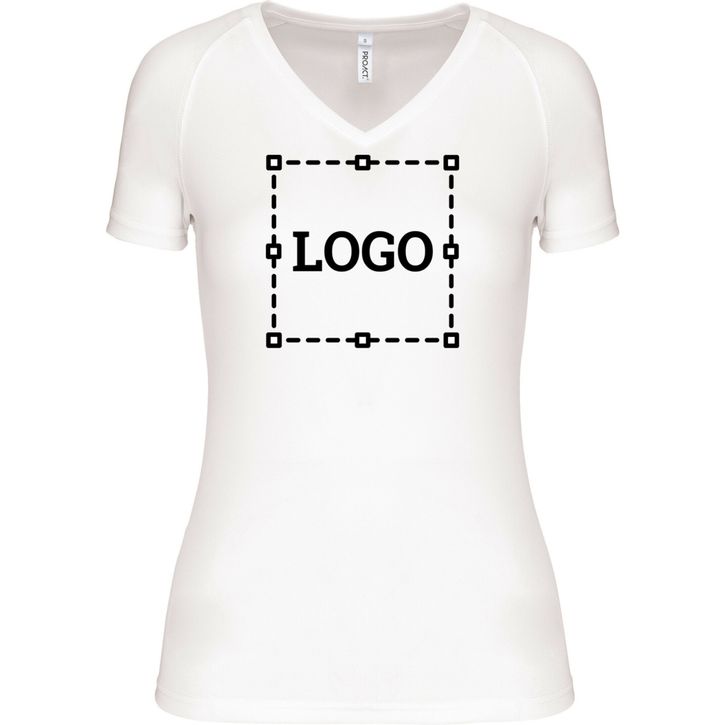 Image produit T-shirt de sport manches courtes col v femme