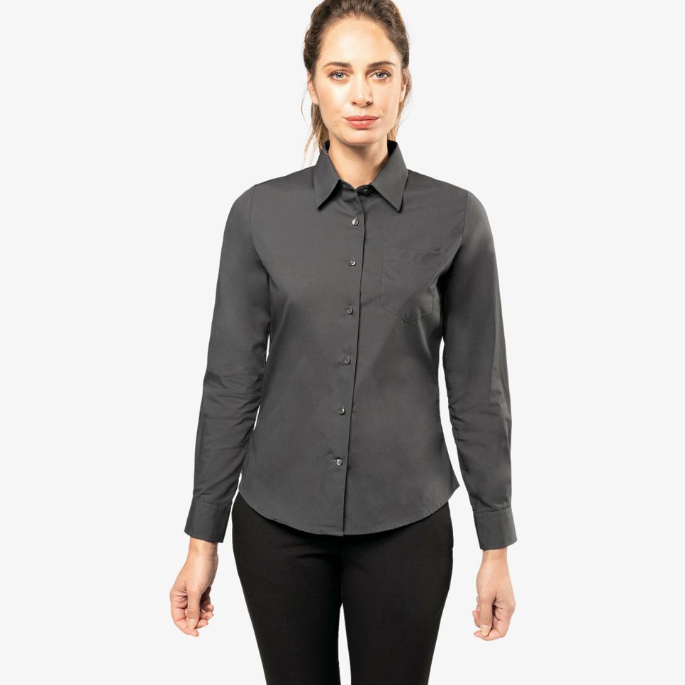 Chemise popeline manches longues femme