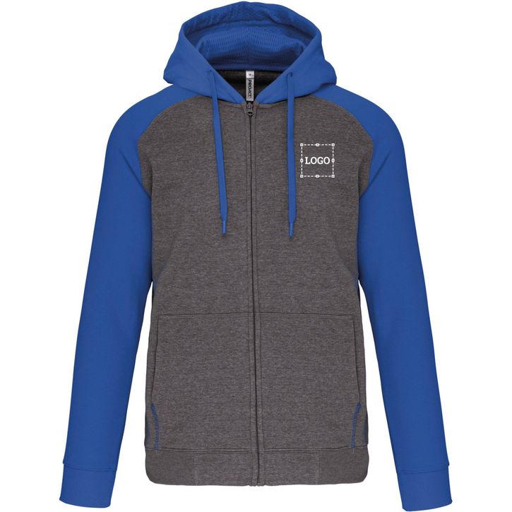 Image produit Veste molleton zippée capuche bicolore unisexe
