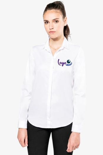 Image produit Chemise twill manches longues femme