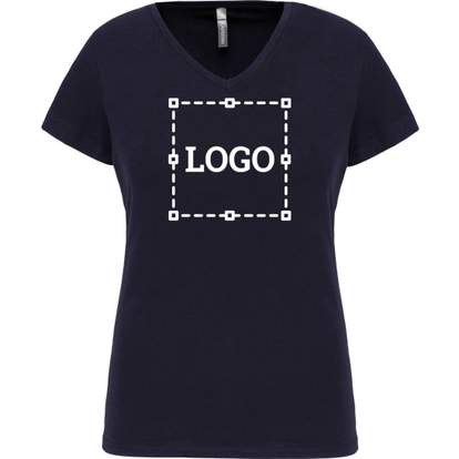 Image produit T-shirt col V manches courtes femme