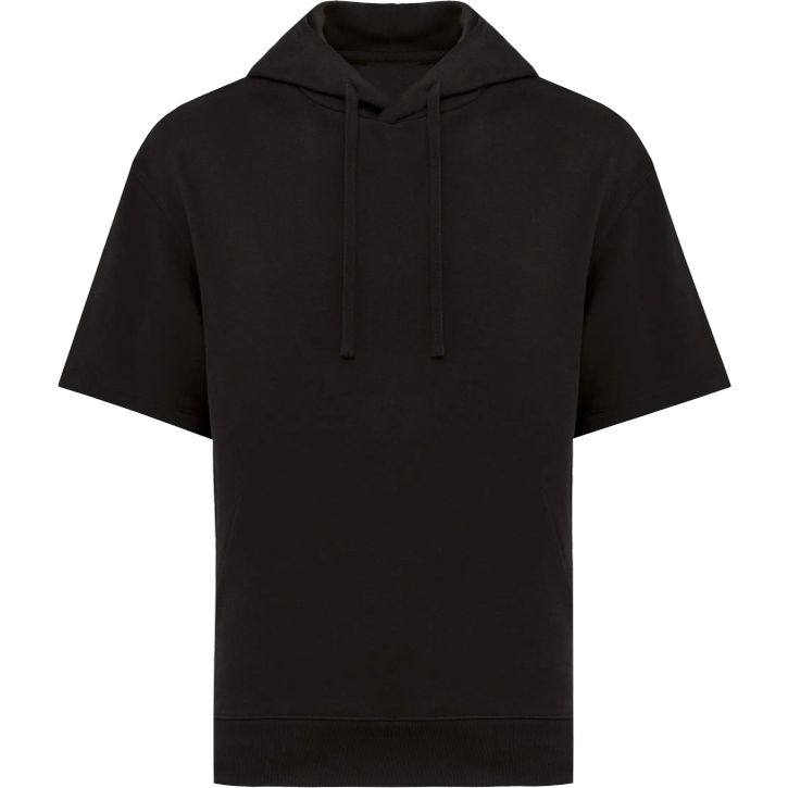 Image produit Sweat-shirt à capuche à épaules tombantes manches courtes French Terry unisexe