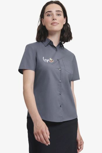 Image produit Chemise en Popeline Polyester/Coton classique courtes allongées Femme