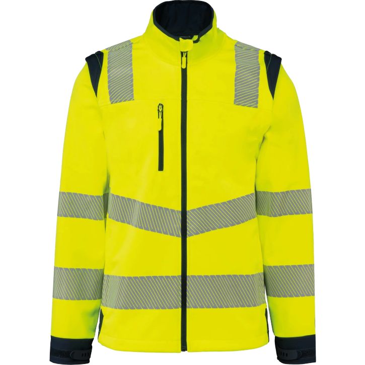 Veste softshell de sécurité recyclée avec manches détachables unisexe