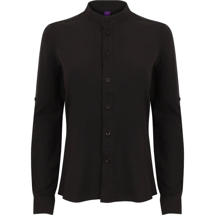 Image produit Ladies' mandarin shirt, roll-tab sleeve