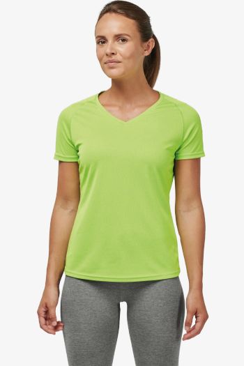 Image produit T-shirt de sport manches courtes col v femme
