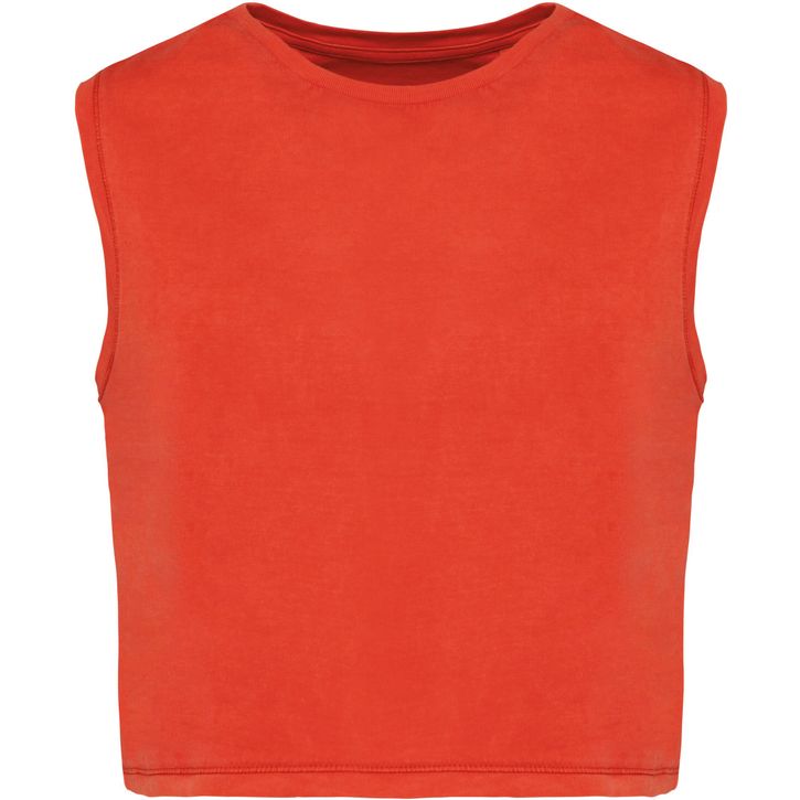 T-shirt crop sans manche femme - 165g