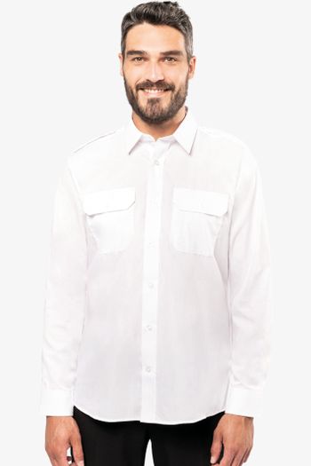 Image produit Chemise pilote manches longues homme