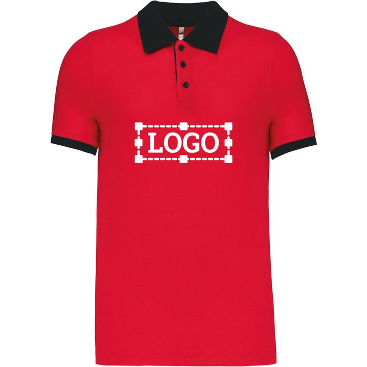 Image produit Polo piqué bicolore homme
