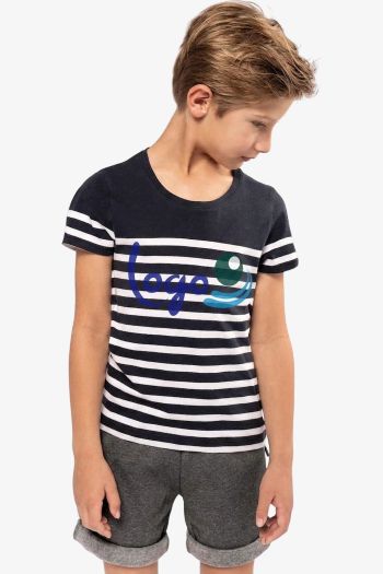 T-shirt marin col rond Bio enfant