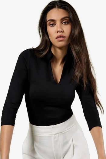 3/4 Sleeve Regular Fit Mandarin Collar
