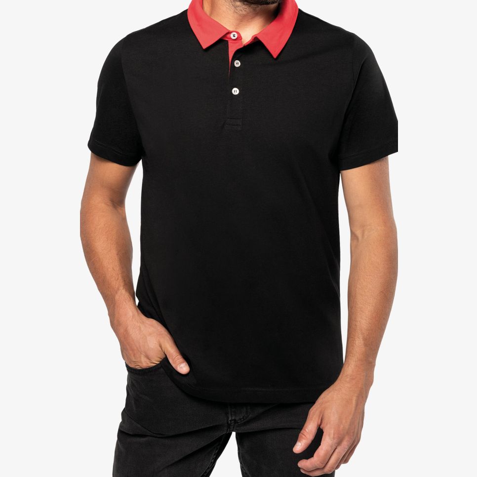 Polo jersey bicolore homme