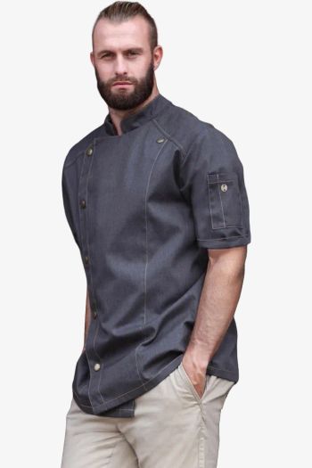 Men's Short-Sleeve Chef Jacket Jeans-Style