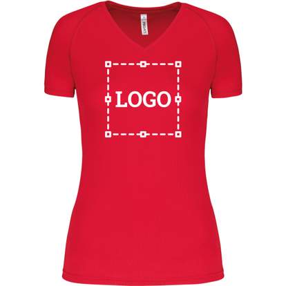 Image produit T-shirt de sport manches courtes col v femme