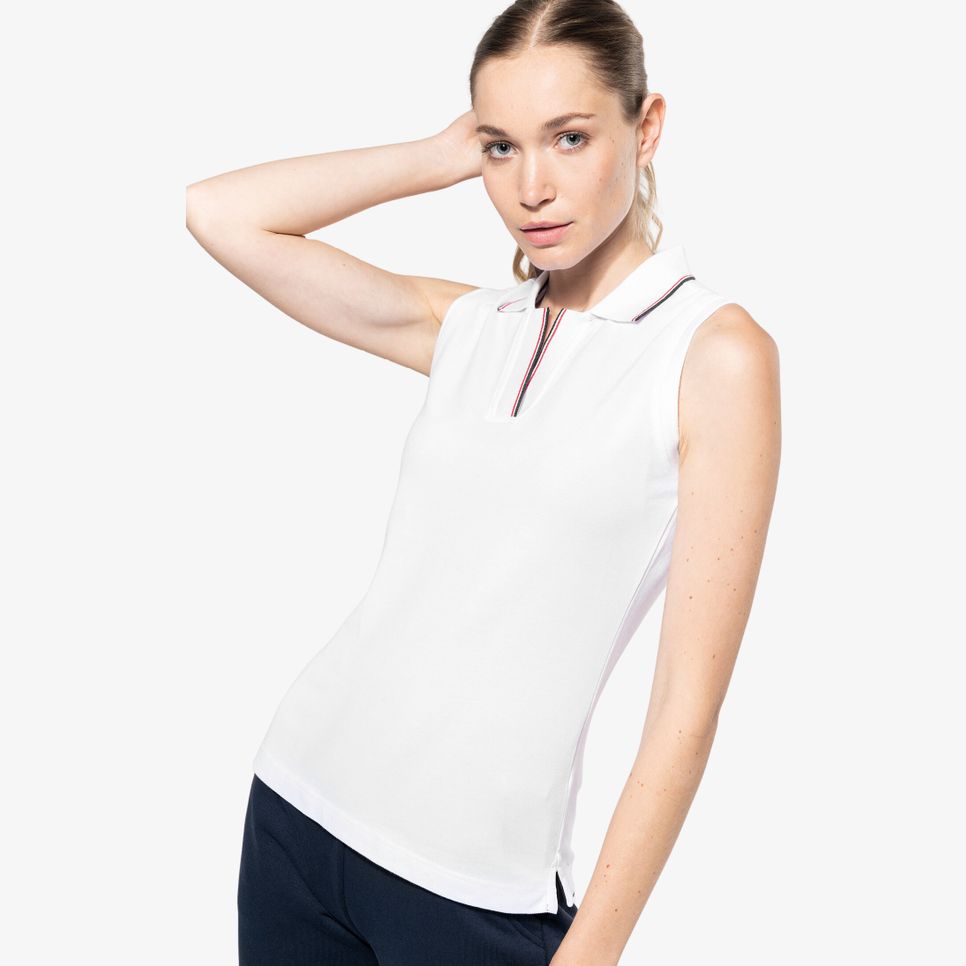 Polo sans manches femme