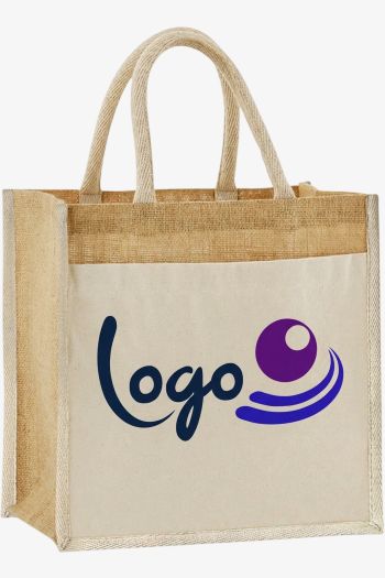 Image produit Tote bag midi en coton jute amidonné naturel