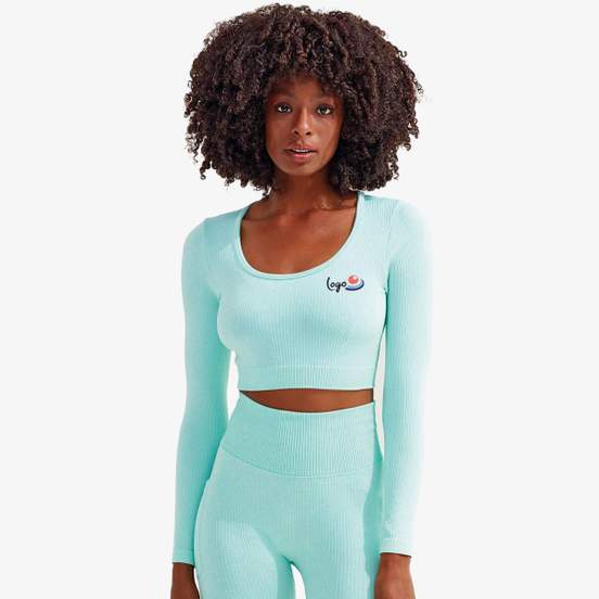 Haut court femme Tridri® 3D fit côtelé et sans coutures.