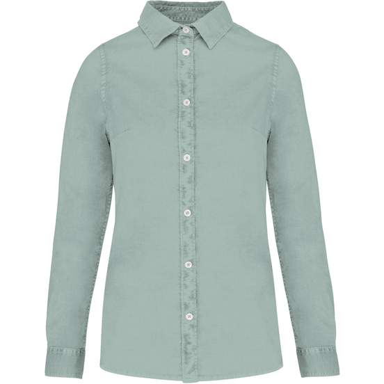 Chemise délavée en coton twill femme