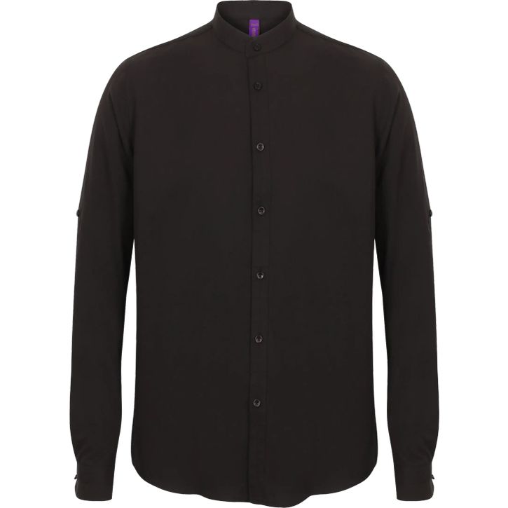 Image produit Men's mandarin shirt, roll-tab sleeve