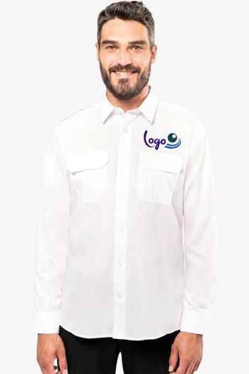 Image produit Chemise pilote manches longues homme
