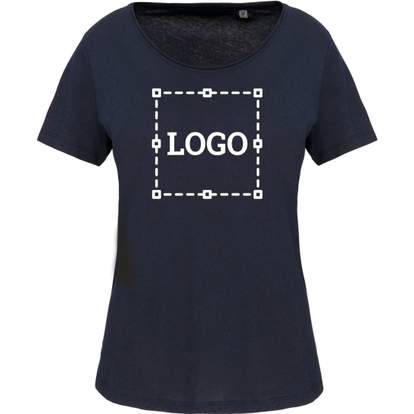 Image produit T-shirt bio col à bords francs manches courtes femme